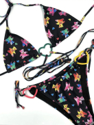 Big Heart Teddy | Fekete Bandage bikini szett