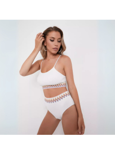 Pulseo | Kétrészes fehér magasderekú bikini 
