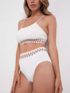 Pulseo | Kétrészes fehér magasderekú bikini 