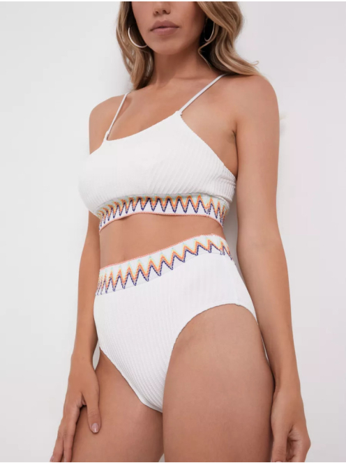 Pulseo | Kétrészes fehér magasderekú bikini 