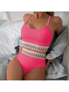 Pulseo | Kétrészes pink magasderekú bikini 
