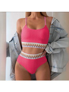 Pulseo | Kétrészes pink magasderekú bikini 
