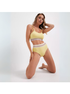 Pulseo | Kétrészes sárga magasderekú bikini 