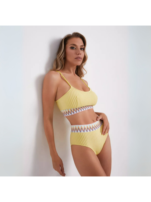 Pulseo | Kétrészes sárga magasderekú bikini 