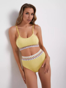 Pulseo | Kétrészes sárga magasderekú bikini 