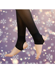 Hottie fekete fátyol hatású hőtartó pantallós harisnyanadrág (talppánttal)