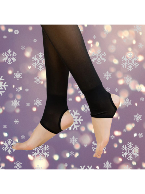 Hottie fekete fátyol hatású hőtartó pantallós harisnyanadrág (talppánttal)