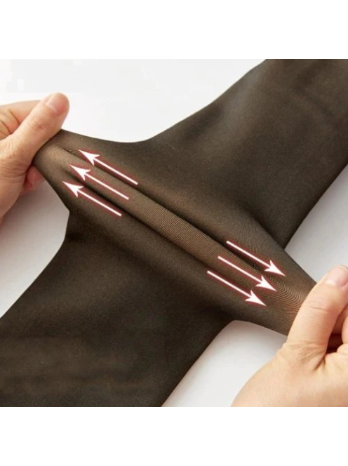 Hottie fekete fátyol hatású hőtartó pantallós harisnyanadrág (talppánttal)