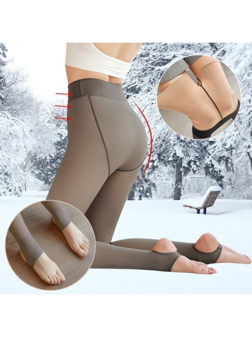 Hottie szürke fátyol hatású hőtartó pantallós harisnyanadrág (talppánttal)