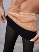 Hottie éjfekete fátyol hatású hőtartó pantallós harisnyanadrág (talppánttal)