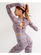  Army Mauve, 3 részes terepmintás női edző szett  (pasztell mályva)