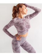  Army Mauve, 3 részes terepmintás női edző szett  (pasztell mályva)