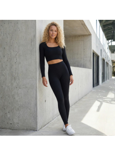 Gaia 3 részes női fitness | jóga edzőszett (ébenfekete)