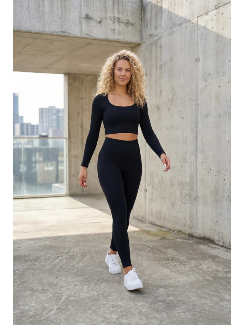 Gaia 3 részes női fitness | jóga edzőszett (ébenfekete)