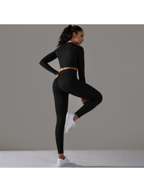 Gaia 3 részes női fitness | jóga edzőszett (ébenfekete)