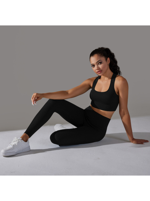 Gaia 3 részes női fitness | jóga edzőszett (ébenfekete)