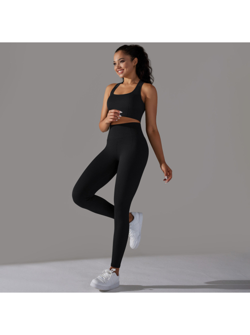 Gaia 3 részes női fitness | jóga edzőszett (ébenfekete)