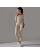 Gaia 3 részes női fitness | jóga edzőszett (homokbézs)