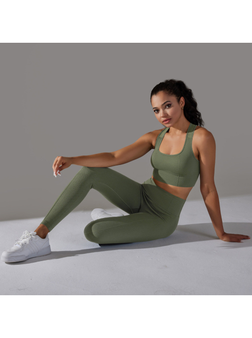 Gaia 3 részes női fitness | jóga edzőszett (erdőzöld)