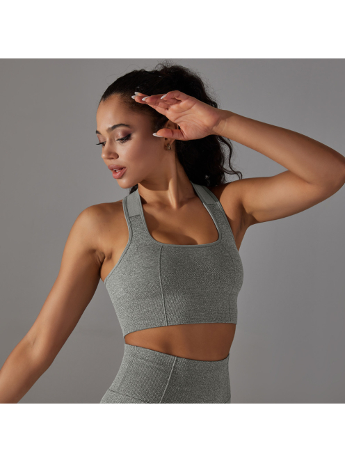 Gaia 2 részes női fitness edzőszett | leggings+ top (sziklaszürke)