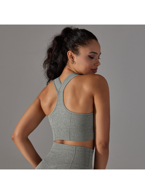 Gaia 2 részes női fitness edzőszett | leggings+ top (sziklaszürke)