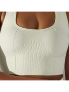 Gaia 2 részes női fitness edzőszett | leggings+ top (elefáncsontfehér)