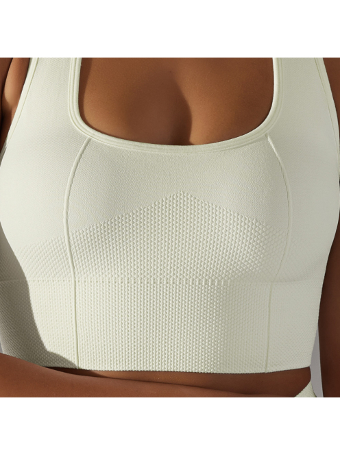 Gaia 2 részes női fitness edzőszett | leggings+ top (elefáncsontfehér)