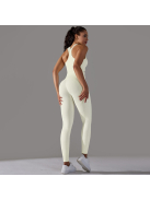 Gaia 2 részes női fitness edzőszett | leggings+ top (elefáncsontfehér)