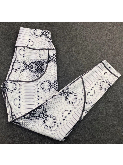 Kígyómintás magasderekú fitness leggings