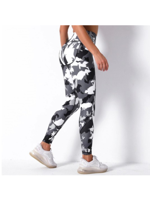 Terepmintás magasderekú fitness leggings