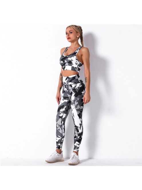 Terepmintás magasderekú fitness leggings