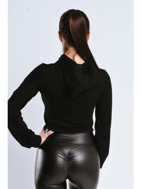 BlackBubble bőrhatású leggings SCRUNCH varrással