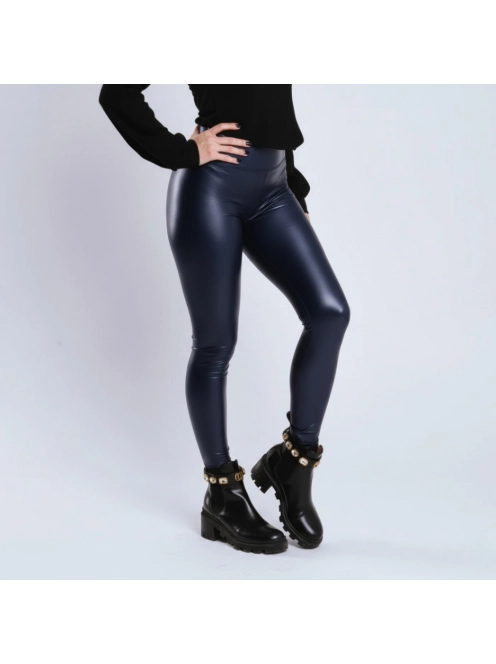 BlueBubble bőrhatású leggings SCRUNCH varrással