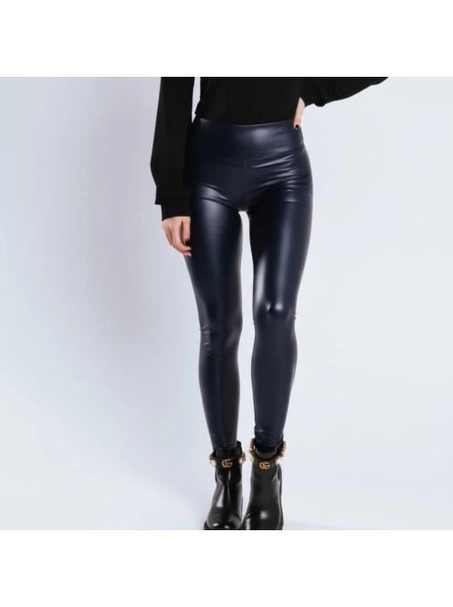 BlueBubble bőrhatású leggings SCRUNCH varrással