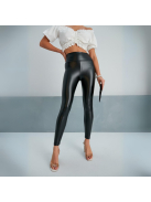 SlimLook bőrhatású fekete leggings