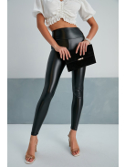 SlimLook bőrhatású fekete leggings