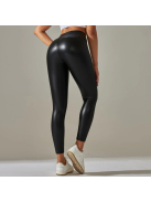 SlimLook bőrhatású fekete leggings