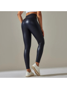 SlimLook bőrhatású sötétkék leggings