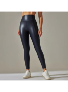 SlimLook bőrhatású sötétkék leggings