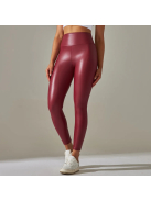 SlimLook bőrhatású bordó leggings