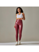 SlimLook bőrhatású bordó leggings