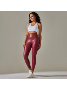 SlimLook bőrhatású bordó leggings