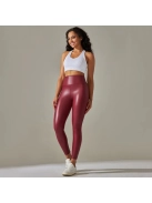 SlimLook bőrhatású bordó leggings