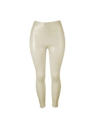 SlimLook bőrhatású ekrü leggings