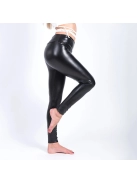 SlimLook Hot bőrhatású fekete bélelt leggings