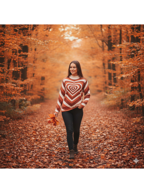 Love Parade hosszú ujjú kötött felső - Csokoládé 