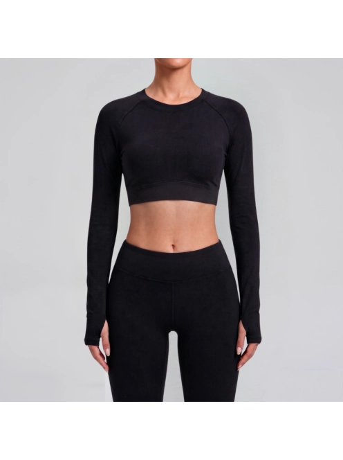 Angel Wings | Hosszú ujjú sport top (fekete)