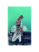 Savannah - Zebrás - strand kimono - kaftán - strand tunika, zebra mintával 