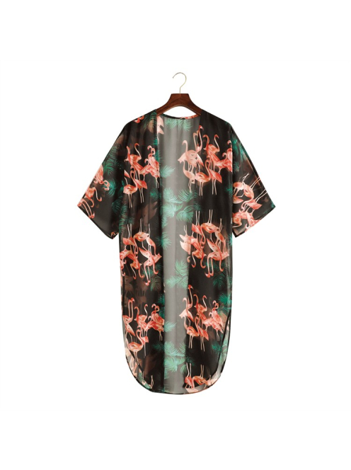 Pink Flamingo strandkimonó