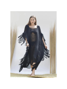  Free Spirit - Horgolt maxi kaftan fekete színben